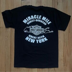 Rare Harley Davidson miracle mile Long Island NY short sleeve T-shirt bikercore